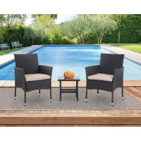 Fdw Patio Furniture Set Outdoor Furniture Wicker Bistro Rattan Chair Conversation Sets With Coffee Table For Yard Backyard Lawn