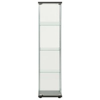 Vidaxl Tempered Glass White Storage Cabinet - Modern Book Cabinet With Large Storage - Easy To Clean - Ideal For Home Organization
