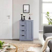 Costoffs Kitchen Bathroom Cabinet Modern Storage Unit Free Standing Sideboard Gray