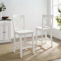 XBack 2Pc Counter Stool Set White 2 Stools