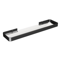 Danpoo 20 Inch Long Floating Shelf Black Clear Tempered Glass Wall Shelf Spacious And Stylish Storage For Your Home