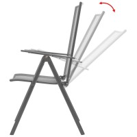 vidaXL Stackable Garden Chairs 2 pcs Steel Gray 42716