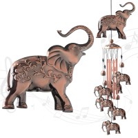 Jobosi Elephant Copper Wind Chimes For Outdoor Elephant Gift Wind Chimes Garden Decorations Outdoor Christmas Wind Chime Birthda