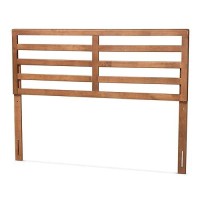 Baxton Studio Akemi Modern And Contemporary Ash Walnut Finished Wood Queen Size Headboard