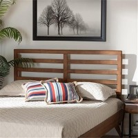 Baxton Studio Akemi Modern And Contemporary Ash Walnut Finished Wood Queen Size Headboard