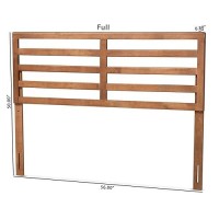 Baxton Studio Akemi Modern And Contemporary Ash Walnut Finished Wood Queen Size Headboard