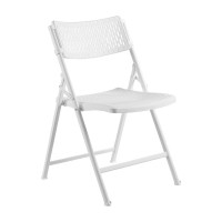 Nps Airflex Series Premium Polypropylene Folding Chair, White (Pack Of 4)