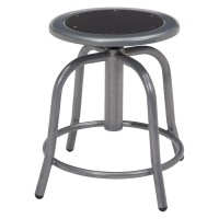 NPS 18 - 24 Height Adjustable Swivel Stool, Black Seat and Grey Frame