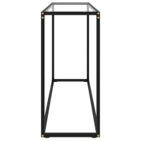 vidaXL Console Table Transparent Tempered Glass and PowderCoated Steel Easy Assembly Modern Design 472 x 138 x 295