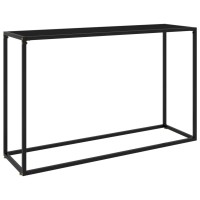 vidaXL Modern Console Table Black Tempered Glass and PowderCoated Steel Rectangular Easy Assembly Includes Safety Attac