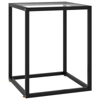 vidaXL Tea Table Black with Tempered Glass 157x157x197 2907