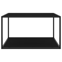 Vidaxl Modern Style Coffee Table | Black Tempered Glass | Convenient Powder-Coated Steel | Easy Clean | Durable Living Room Furniture