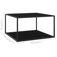 Vidaxl Modern Style Coffee Table | Black Tempered Glass | Convenient Powder-Coated Steel | Easy Clean | Durable Living Room Furniture