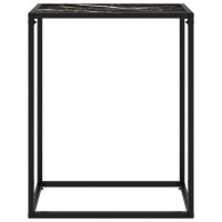 vidaXL Console Table End Side Accent Living Room Home Decor Interior Hallway Entryway Hall Table Furniture Black 23.6 Tempered Glass