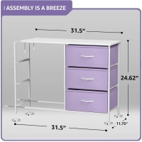 Sorbus Dresser With 6 Drawers - Furniture Storage Tower Unit For Bedroom, Hallway, Closet, Office Organization - Steel Frame, Wood Top, Easy Pull Fabric Bins (6-Drawer, Pastel Purple)