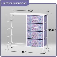 Sorbus Dresser With 8 Drawers - Furniture Storage Chest Tower Unit For Bedroom, Hallway, Closet, Office Organization Steel Frame, Wood Top, Easy Pull Fabric Bins (8-Drawer, Tie-Dye Blue/Pink/Purple)