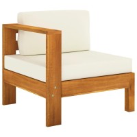 Vidaxl 4Seater Patio Sofa With Cream White Cushions Solid Acacia Wood