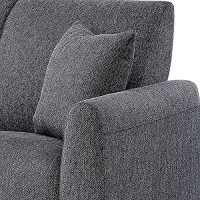 Benjara Sofa Fabric Loveseat With 2 Matching Pillows And Metal Feet, Gray