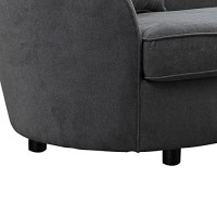 Benjara Curved Design Fabric Upholstered Sofa With Pillows And Piping Details, Gray