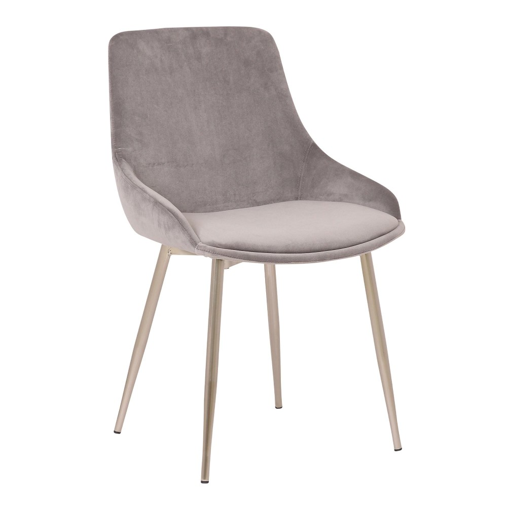 Fabric Upholstered Accent Chair with Metal Angled Legs, Gray