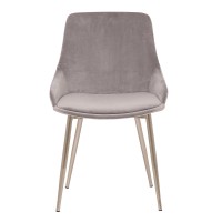 Fabric Upholstered Accent Chair with Metal Angled Legs, Gray