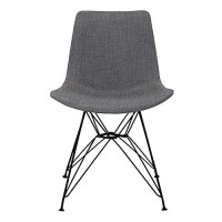 Benjara Fabric Dining Chair With Interconnected Metal Legs, Regular, Gray