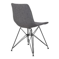 Benjara Fabric Dining Chair With Interconnected Metal Legs, Regular, Gray