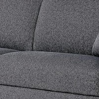 Benjara Fabric Sofa With 2 Matching Pillows And Metal Feet, Regular, Gray