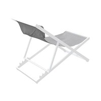 Benjara Bm236885 Textilene Upholstered Deck Chair With Padded Headrest, White