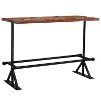vidaXL Bar Table Kitchen Dining Room Standing Wooden Counter Bistro Home Interior Furniture Dinner Table Solid Reclaimed Wood Multicolor
