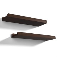 Lovekankei Floating Shelves Wall Mounted Set Of 2 17 Inch Rustic Wood Wall Shelves For Storage Bedroom Living Room Bathroom K