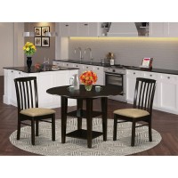 East West Furniture Sudbury Wood 3-Piece Dining Set In Cappuccino Suhl3-Cap-C