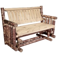 Montana Woodworks Mwgclgnraz2 Exterior Stain Finish Glacier Country Collection Two Person Log Glider