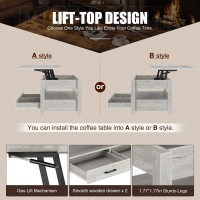 Rolanstar Coffee Table Lift Top Coffee Table With Drawers And Hidden Compartment Living Room Table With Wooden Lift Tabletop