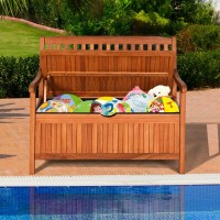 Dortala 42'' Wooden Outdoor Storage Bench Large Deck Box, Entryway Storage Bench W/Inner Removable Dustproof Lining And Portable Handles For Patio Garden Balcony Yard Living Room