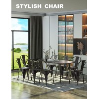 Nazhura Metal Dining Chair Farmhouse Tolix Style For Kitchen Dining Room Caf Restaurant Bistro Patio 18 Inch Stackable Wate