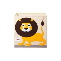 3 Sprouts Cube Storage Box - Organizer Container For Kids & Toddlers, Lion