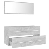 Vidaxl Bathroom Cabinet 2 Piece, Bathroom Vanity Bathroom Cupboard, Linen Cabinet, Bathroom Storage Cabinet, Modern, Concrete Gray Engineered Wood