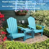 Homehua Hard Plastic Adirondack Chair Weather Resistant With Cup Holder Imitation Wood Stripes Easy To Assemble Maintain Ou