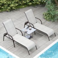 Giantex Patio Lounge Chair Outdoor Chaise Lounge With 5 Adjustable Backrest Sturdy Steel Frame Sunbathing Recliner Beach Cha