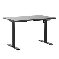 Vivo Electric Height Adjustable 48 X 30 Inch Memory Stand Up Desk, Black Solid One-Piece Table Top, Black Frame, Standing Workstation With Preset Controller, 1B Series, Desk-Kit-1B5B