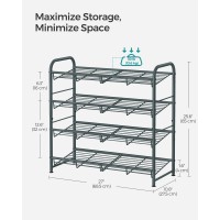 Songmics Shoe Rack 4 Tier Shoe Organizer For Closet Holds Up To 16 Pairs Of Shoes Shoe Rack For Front Door Entrance Metal Sh