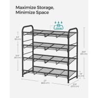 Songmics Shoe Rack 4 Tier Shoe Organizer For Closet Holds Up To 16 Pairs Of Shoes Shoe Rack For Front Door Entrance Metal Sh