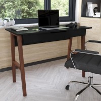 Home Office Writing Computer Desk with Drawer Table Desk for Writing and Work BlackWalnut