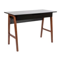 Home Office Writing Computer Desk with Drawer Table Desk for Writing and Work BlackWalnut