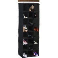 Simple Houseware Hanging Closet Organizers 24 Section Shoe Shelves Black