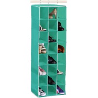 Simple Houseware Hanging Closet Organizers 24 Section Shoe Shelves Turquoise