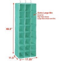 Simple Houseware Hanging Closet Organizers 24 Section Shoe Shelves Turquoise