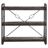 Vidaxl Bookshelf, Open Shelf 3-Tier Bookcase, Wall Bookshelf For Office Living Room, Freestanding Shelving Unit, Industrial, Black Solid Mango Wood