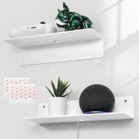 Oaprire White Acrylic Floating Shelves Set Of 2 Damage Free Expand Wall Space 12 Inch Wall Shelves With Strong Adhesive For